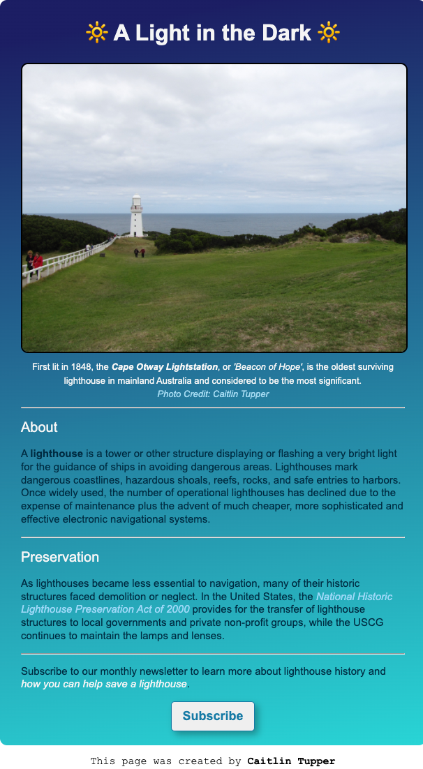 Lighthouse Website